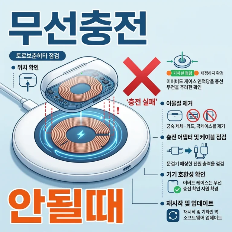 블루투스 이어폰 무선충전 안 될 때, 5분 해결법